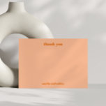 Bold Minimalist Peach Fall Retro Custom Wedding Thank You Card<br><div class="desc">Bold Minimalist Peach Retro Simple Custom Wedding Thank You Card</div>