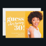 Bold Minimalist Photo 30th Birthday Invitation<br><div class="desc">A photo 30th birthday party invitation with a bold typography design. This minimalist invite has a yellow and white colour scheme. Simply add your photo and message, add this invitation to your cart, then celebrate this milestone birthday! Bold Minimalist Photo 30th Birthday Invitation Holidayday Design | ©Melissa Patton - Designer...</div>