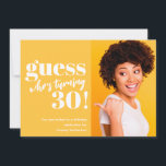 Bold Minimalist Photo 30th Birthday Invitation<br><div class="desc">A photo 30th birthday party invitation with a bold typography design. This minimalist invite has a yellow and white colour scheme. Simply add your photo and message, add this invitation to your cart, then celebrate this milestone birthday! Bold Minimalist Photo 30th Birthday Invitation Holidayday Design | ©Melissa Patton - Designer...</div>