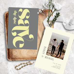 Bold Minimalist Photo Vintage Butternut Save The Date