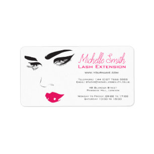 Bold Minimalist Pink Black Modern Makeup Artist  Label