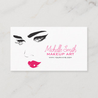 Bold Minimalist Pink Black Modern Makeup Artist QR Business Card