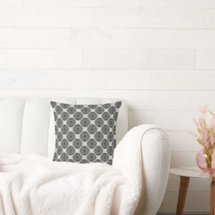 Bold Minimalist Poppy Textured Floral Black Cushion