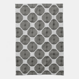 Bold Minimalist Poppy Textured Floral Black Tea Towel