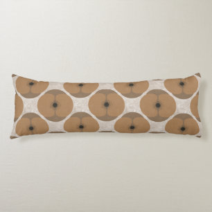 Bold Minimalist Poppy Textured Floral Brown Body Cushion
