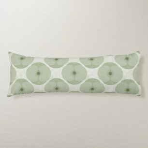 Bold Minimalist Poppy Textured Floral Green Body Cushion