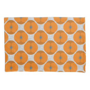 Bold Minimalist Poppy Textured Floral Orange Pillowcase