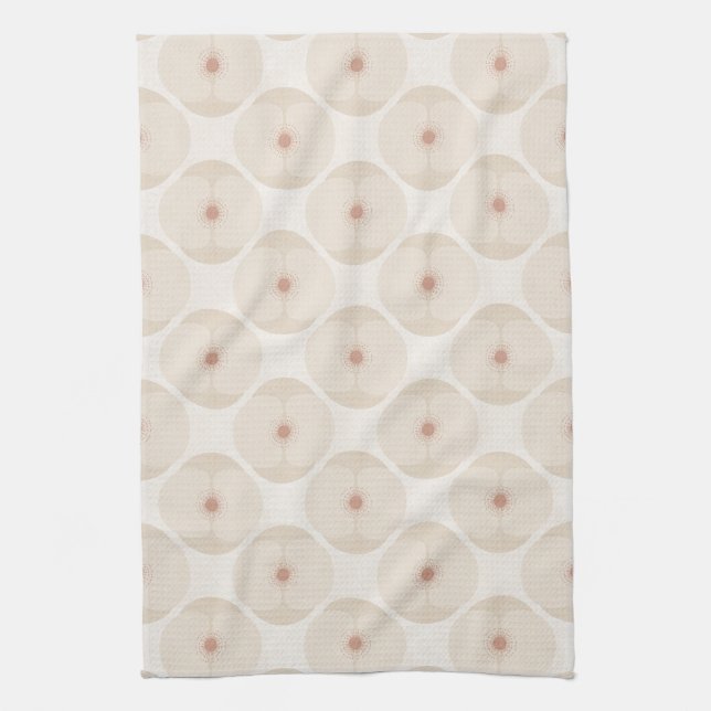 Bold Minimalist Poppy Textured Floral Pink Tea Towel (Vertical)