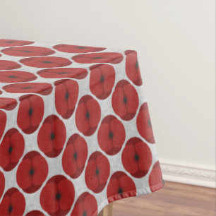 Bold Minimalist Poppy Textured Floral Red Tablecloth