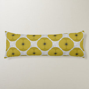 Bold Minimalist Poppy Textured Floral Yellow Body Cushion