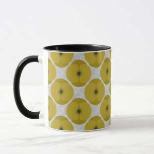 Bold Minimalist Poppy Textured Floral Yellow Mug
