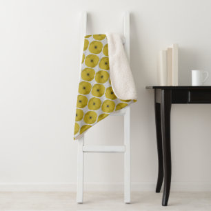 Bold Minimalist Poppy Textured Floral Yellow Sherpa Blanket