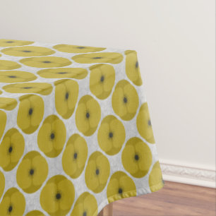 Bold Minimalist Poppy Textured Floral Yellow Tablecloth