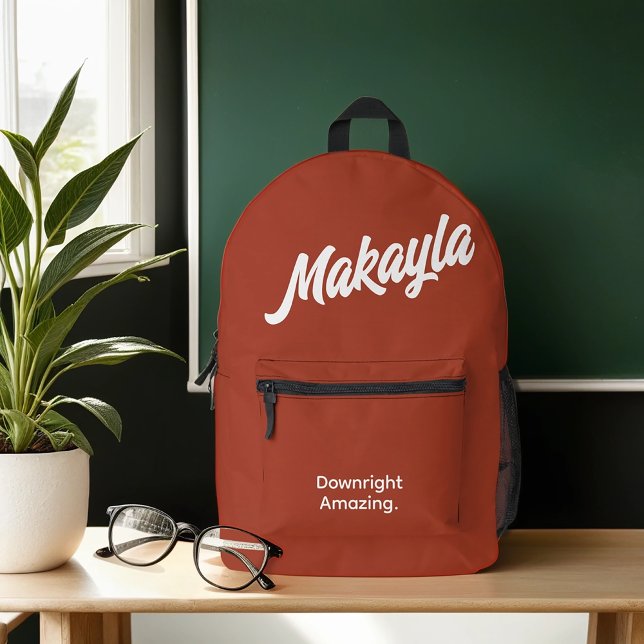 Bold Minimalist Typography Name Printed Backpack (Get this personalized and encouraging backpack. Add your name, then add this backpack to your cart.)