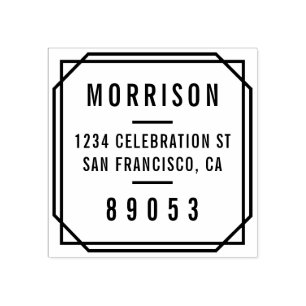 Bold Minimalist Typography Return Address Rubber Stamp