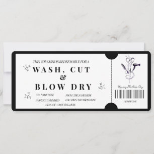 Bold Minimalist  Wash, Cut & Blow Dry Voucher   Invitation