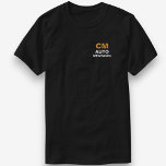 Bold Mobile Mechanic Auto Repair Services T-Shirt<br><div class="desc">Stand out and look professional on the job with this bold mobile mechanic t-shirt. Featuring the signature honeycomb background, striking gold and white CM branding, and clean typography, it’s perfect for promoting your auto repair services while you work. Comfortable and durable, this shirt is designed for everyday wear in the...</div>