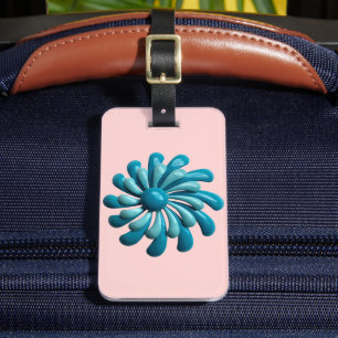 Bold MOD Atomic Daisy - Mid Century Modern Retro Luggage Tag
