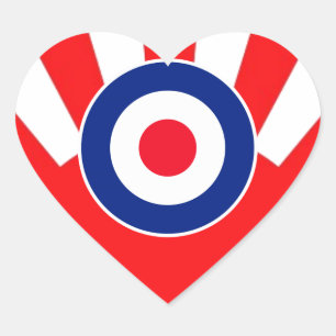 Bold MOD Target Roundel on Burst Japan Heart Sticker