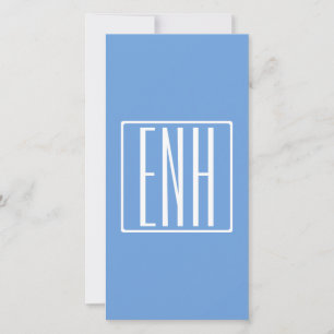 Bold Modern 3 Initials Monogram Soft Blue