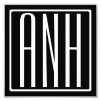 Bold Modern 3 Initials Monogram | White On Black