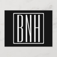 Bold Modern 3 Initials Monogram | White On Black
