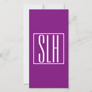 Bold Modern 3 Initials Monogram   White & Purple
