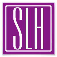 Bold Modern 3 Initials Monogram | White & Purple