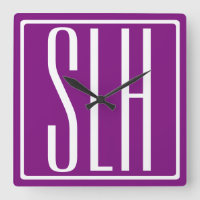 Bold Modern 3 Initials Monogram | White & Purple