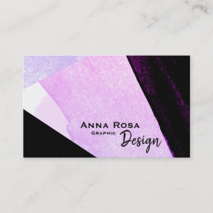 *~* Bold Modern Abstract Geometric Black Blue Pink Business Card