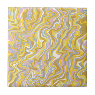 Bold Modern Abstract Green Marble Wavy Stripe Tile