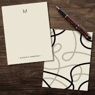 Bold Modern Abstract Monogram & Name Stationery Card