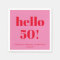Bold Modern Aesthetic Pink and Red 50th Birthday