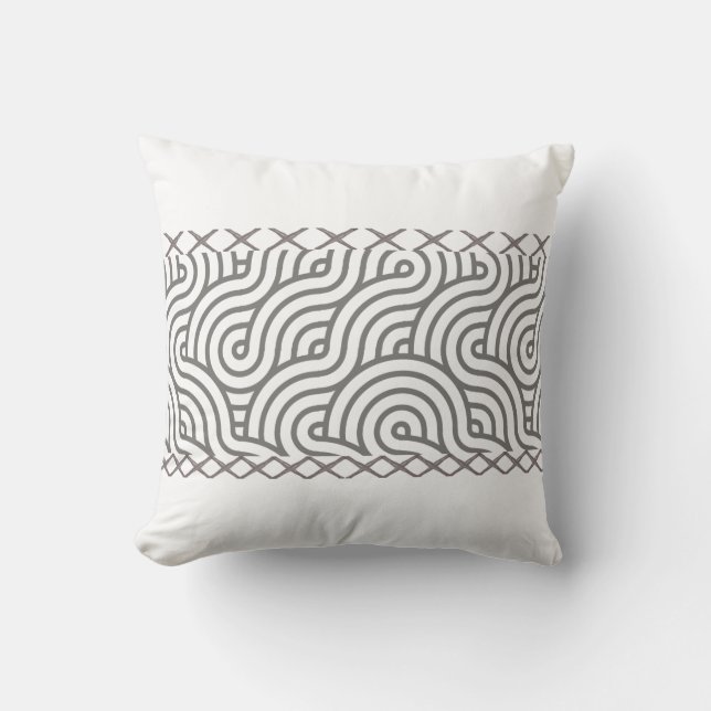 Bold modern artistry geometric patterns cushion (Front)