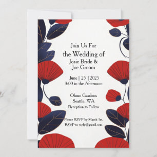 Bold modern asian chic wedding invitation