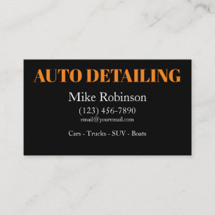 Bold Modern Auto Detailing Services Business Card