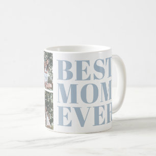 Bold Modern Best Mum Ever 3 Photo Gift Coffee Mug
