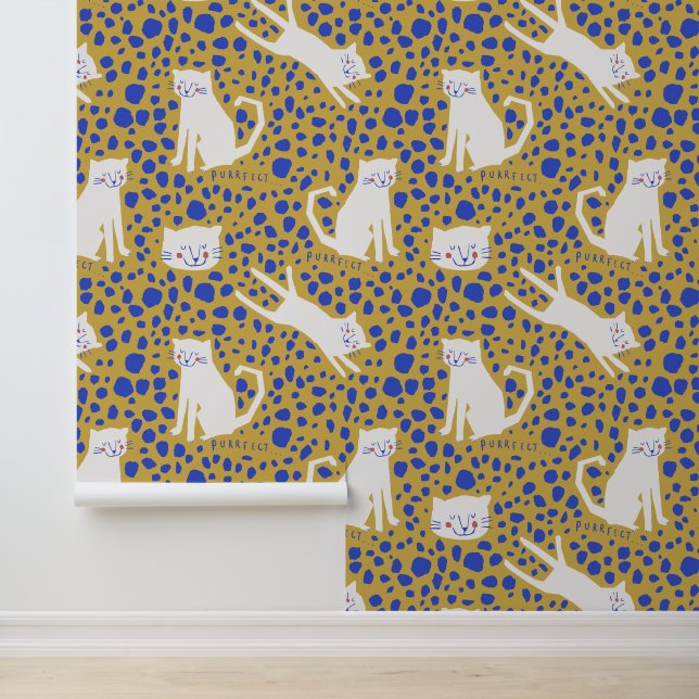 Bold Modern Big Cat Leopard Print Wallpaper (Application)