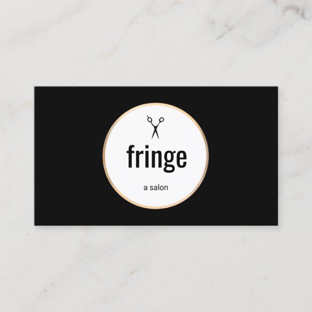 Bold Modern Black and White Hair Stylist Salon Business Card (Front)