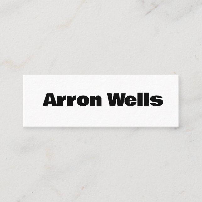 Bold Modern Black and White Mini Business Card (Front)