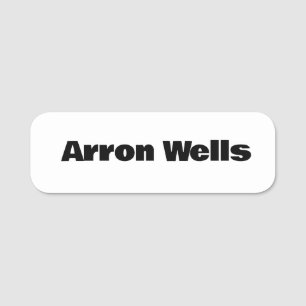 Bold Modern Black and White Name Tag