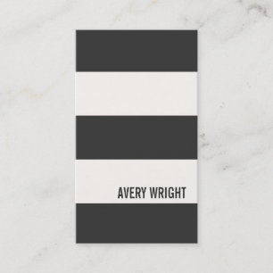 Bold Modern Black and White Striped Business Card