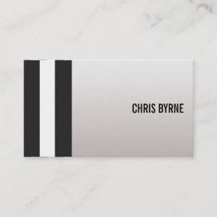 Bold Modern Black and White Vertical Stripes Business Card