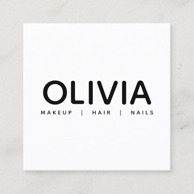 Bold Modern Black White Typography Business Card (Front)