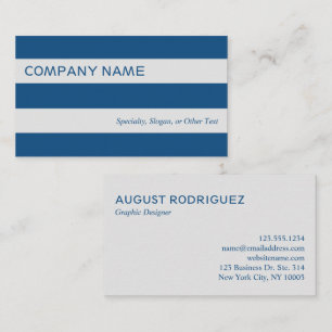 Bold Modern Blue Grey Stripes Business Card