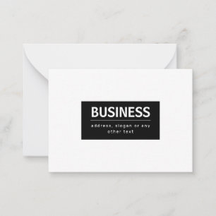 Bold Modern Brand or Business Name   Black & White Card