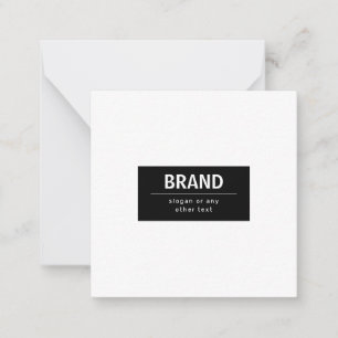 Bold Modern Brand or Business Name   Black & White Card