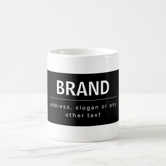 Bold Modern Brand or Business Name | Black & White Coffee Mug (Center)