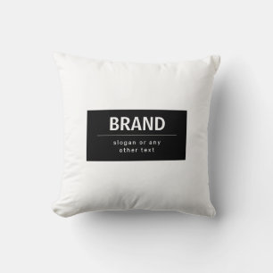 Bold Modern Brand or Business Name   Black & White Cushion