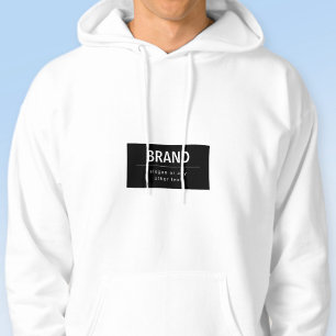 Bold Modern Brand or Business Name   Black & White Hoodie